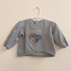 Mayoral Blue Sweatshirt Dog Heart Baby 6-9m Casual